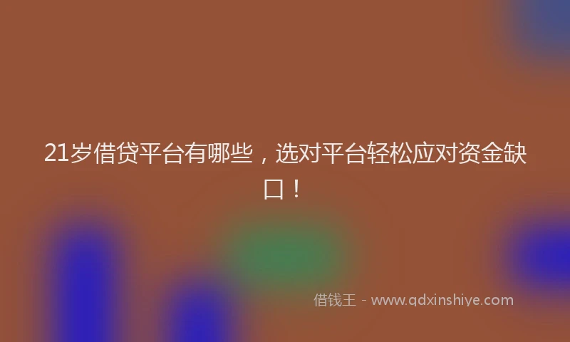 21岁借贷平台有哪些，选对平台轻松应对资金缺口！