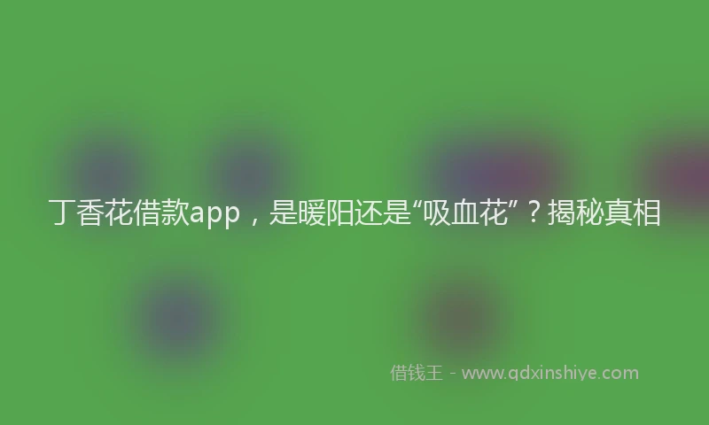 丁香花借款app，是暖阳还是“吸血花”？揭秘真相