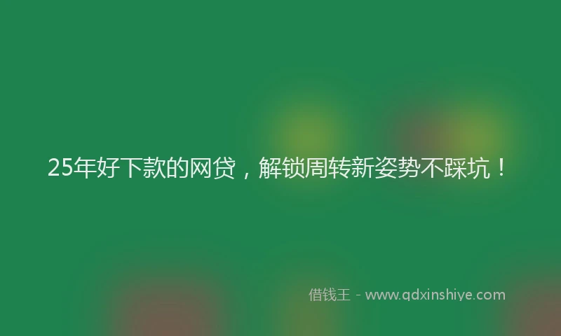 25年好下款的网贷，解锁周转新姿势不踩坑！