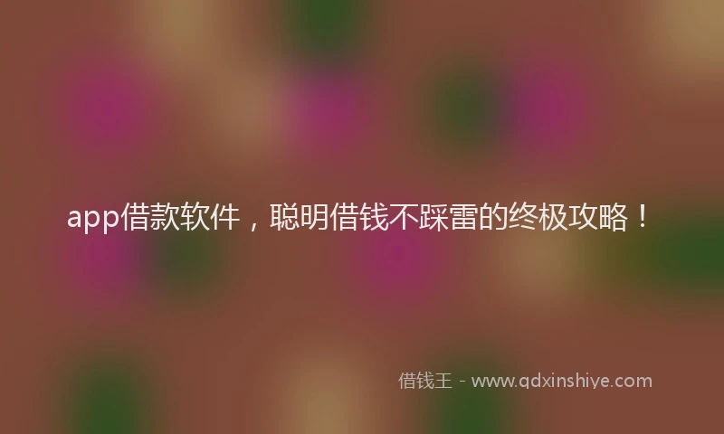 app借款软件，聪明借钱不踩雷的终极攻略！