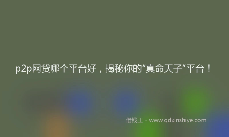 p2p网贷哪个平台好，揭秘你的“真命天子”平台！