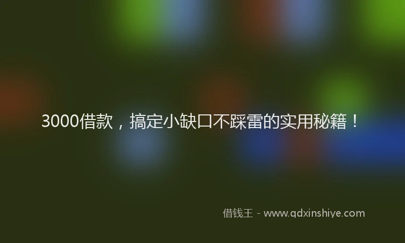 3000借款，搞定小缺口不踩雷的实用秘籍！