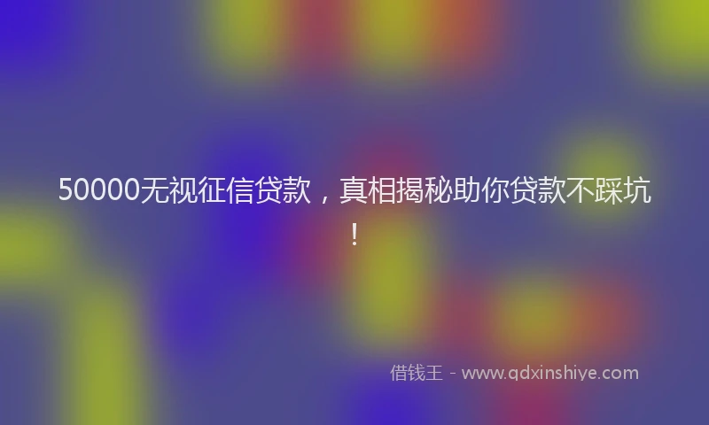 50000无视征信贷款，真相揭秘助你贷款不踩坑！