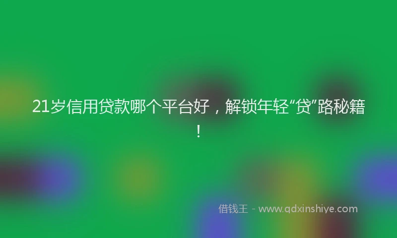 21岁信用贷款哪个平台好，解锁年轻“贷”路秘籍！