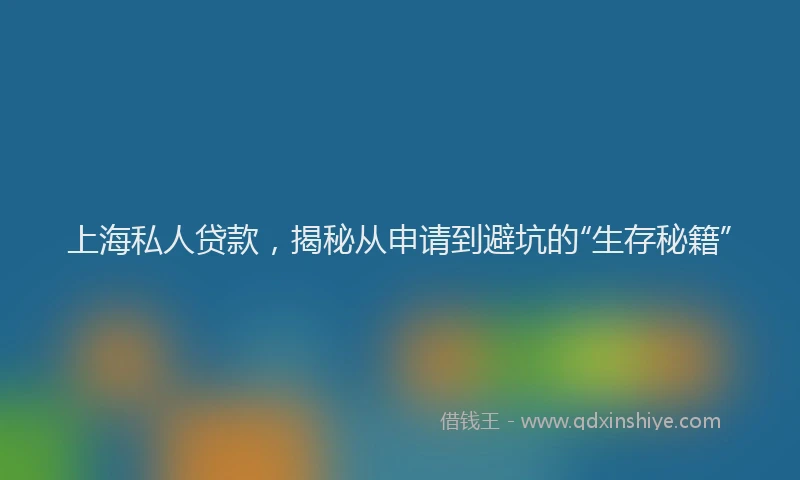 上海私人贷款，揭秘从申请到避坑的“生存秘籍”