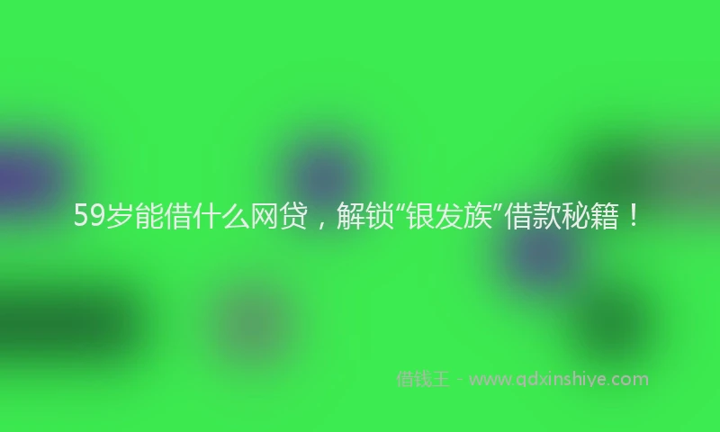 59岁能借什么网贷，解锁“银发族”借款秘籍！