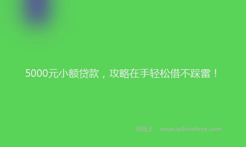 5000元小额贷款，攻略在手轻松借不踩雷！