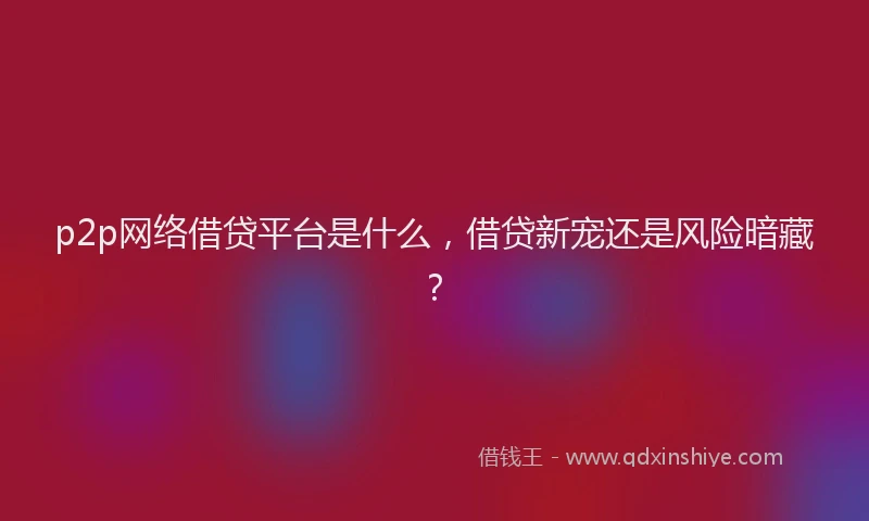 p2p网络借贷平台是什么，借贷新宠还是风险暗藏？