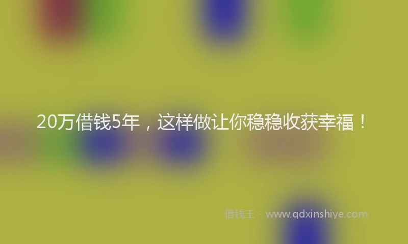 20万借钱5年，这样做让你稳稳收获幸福！