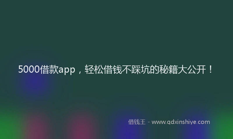 5000借款app，轻松借钱不踩坑的秘籍大公开！