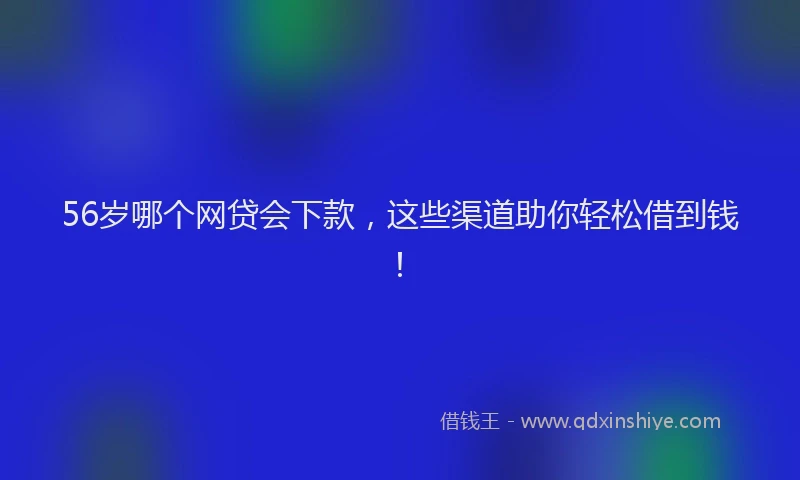 56岁哪个网贷会下款，这些渠道助你轻松借到钱！