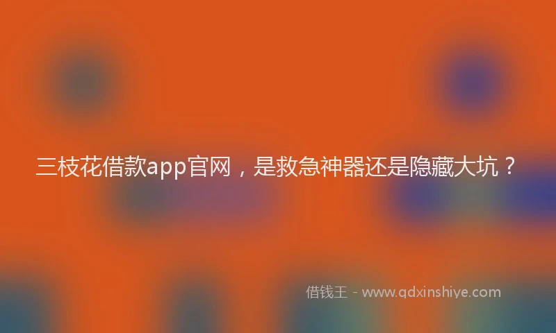 三枝花借款app官网，是救急神器还是隐藏大坑？