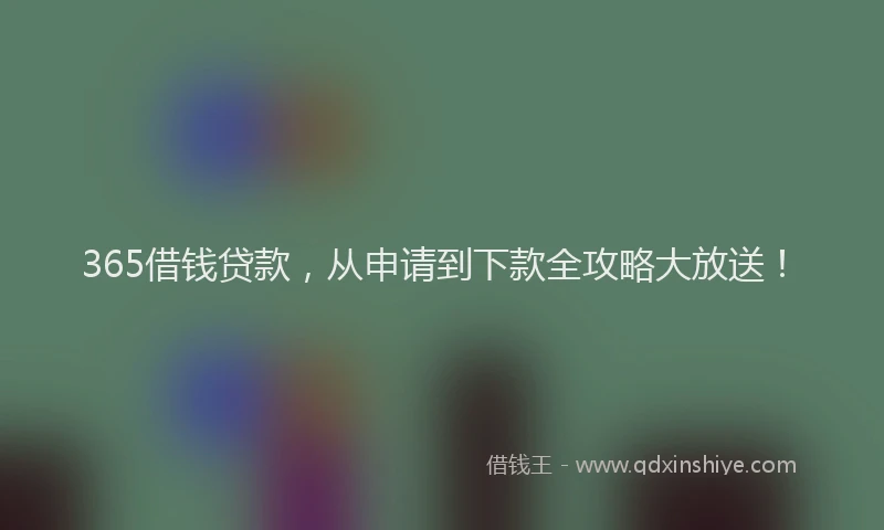 365借钱贷款，从申请到下款全攻略大放送！