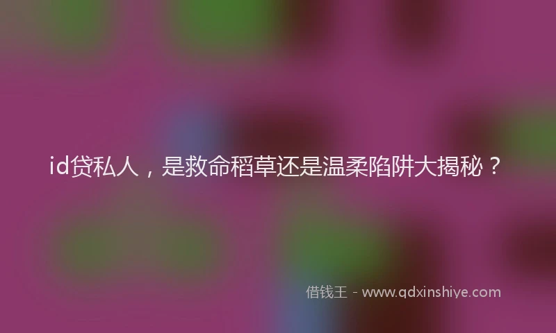 id贷私人，是救命稻草还是温柔陷阱大揭秘？