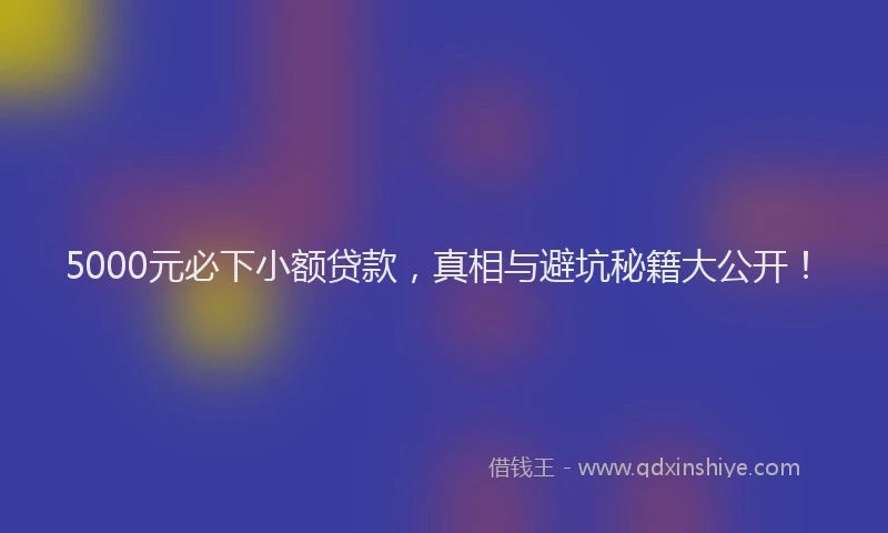5000元必下小额贷款，真相与避坑秘籍大公开！