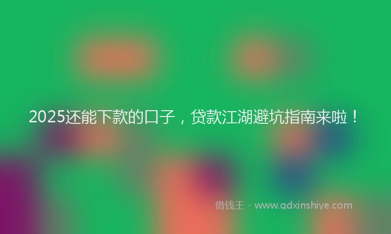 2025还能下款的口子，贷款江湖避坑指南来啦！