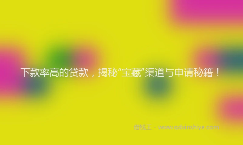 下款率高的贷款，揭秘“宝藏”渠道与申请秘籍！