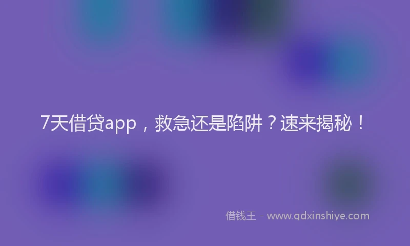 7天借贷app，救急还是陷阱？速来揭秘！