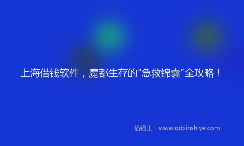 上海借钱软件，魔都生存的“急救锦囊”全攻略！