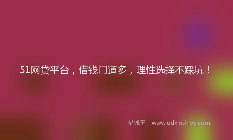 51网贷平台，借钱门道多，理性选择不踩坑！