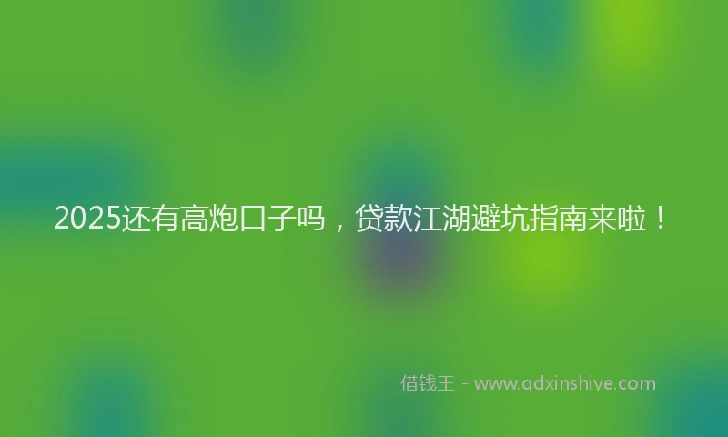 2025还有高炮口子吗，贷款江湖避坑指南来啦！