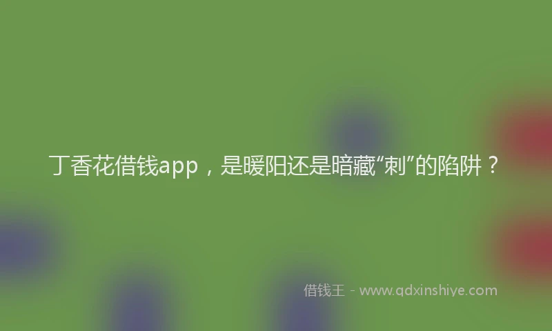 丁香花借钱app，是暖阳还是暗藏“刺”的陷阱？