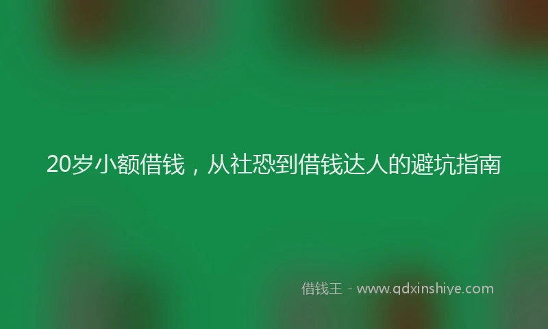 20岁小额借钱，从社恐到借钱达人的避坑指南