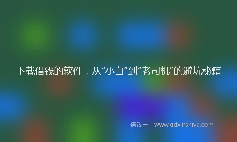 下载借钱的软件，从“小白”到“老司机”的避坑秘籍