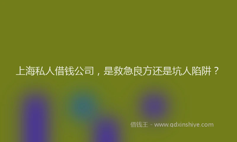 上海私人借钱公司，是救急良方还是坑人陷阱？