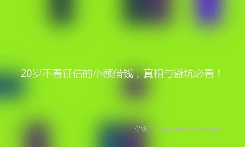 20岁不看征信的小额借钱，真相与避坑必看！