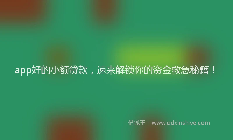 app好的小额贷款，速来解锁你的资金救急秘籍！