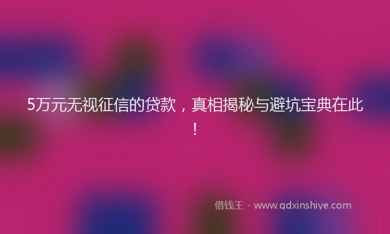 5万元无视征信的贷款，真相揭秘与避坑宝典在此！
