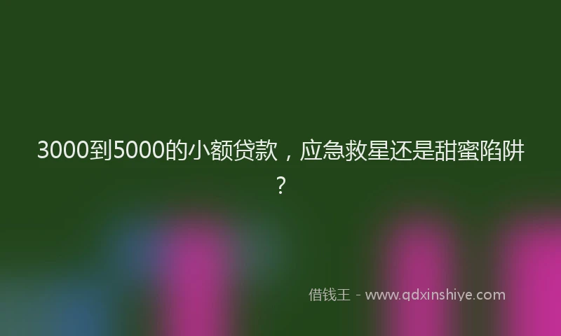 3000到5000的小额贷款，应急救星还是甜蜜陷阱？
