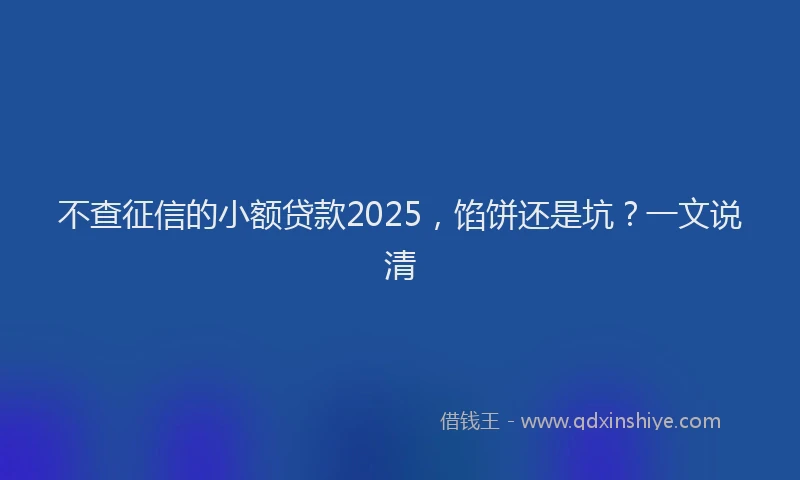 不查征信的小额贷款2025，馅饼还是坑？一文说清