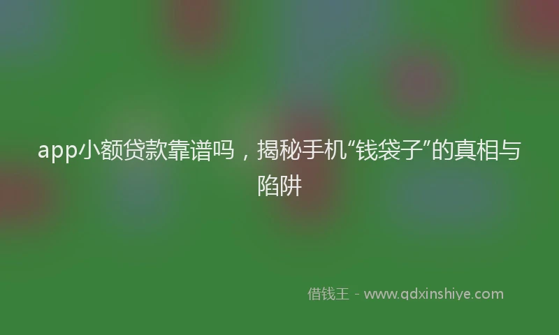 app小额贷款靠谱吗，揭秘手机“钱袋子”的真相与陷阱