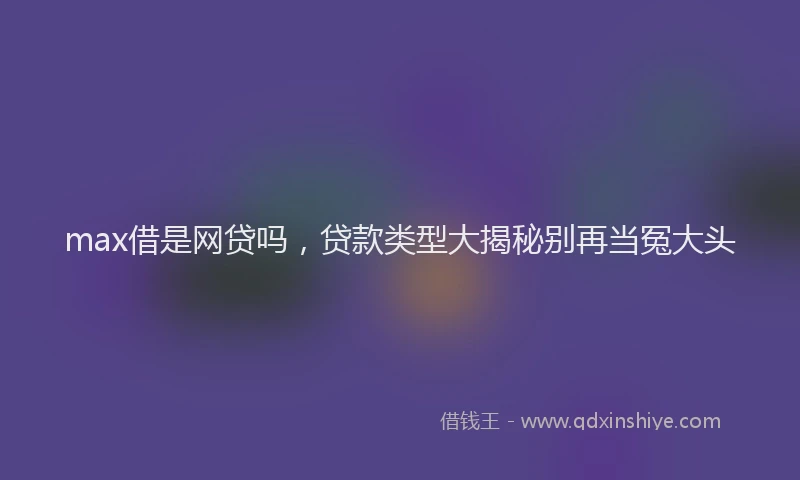 max借是网贷吗，贷款类型大揭秘别再当冤大头
