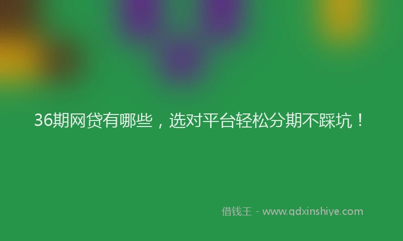 36期网贷有哪些，选对平台轻松分期不踩坑！
