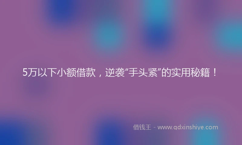 5万以下小额借款,逆袭“手头紧”的实用秘籍!