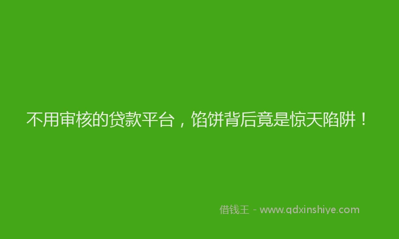 不用审核的贷款平台，馅饼背后竟是惊天陷阱！