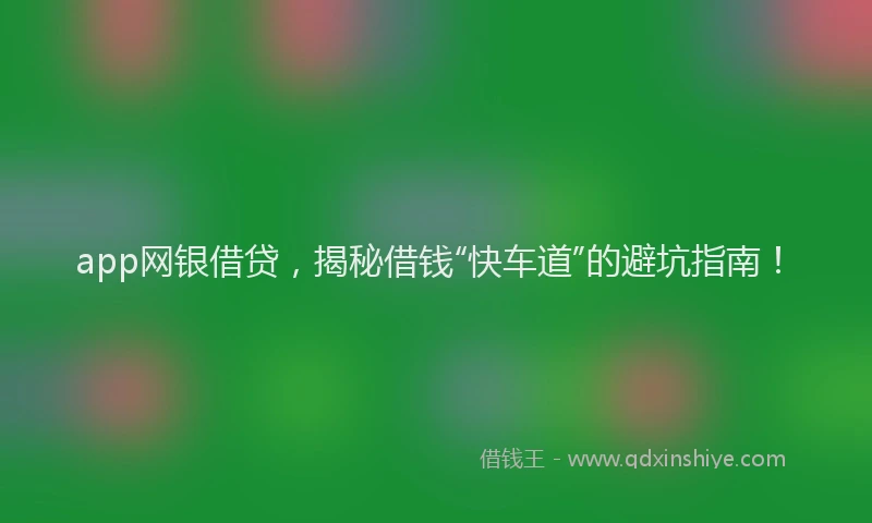 app网银借贷，揭秘借钱“快车道”的避坑指南！