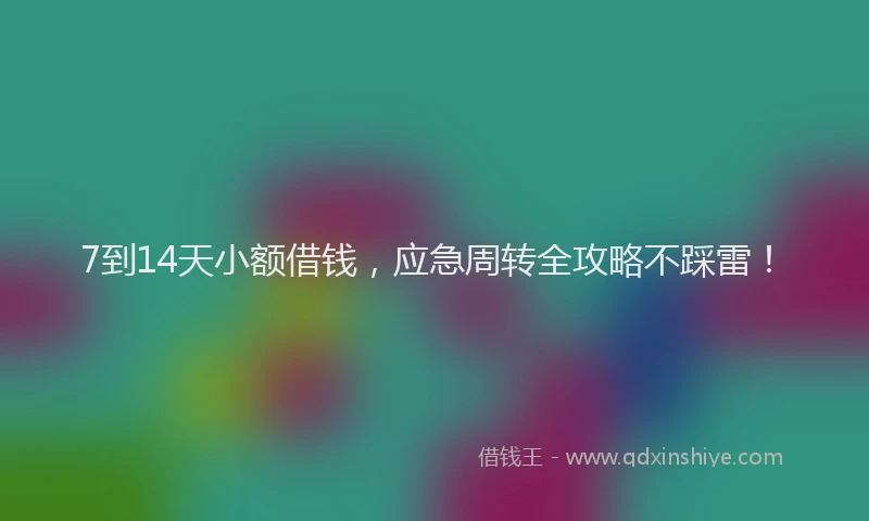 7到14天小额借钱，应急周转全攻略不踩雷！