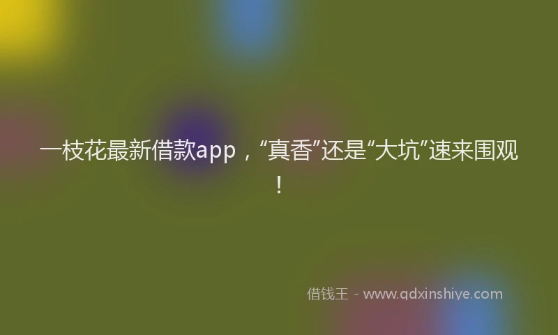 一枝花最新借款app，“真香”还是“大坑”速来围观！