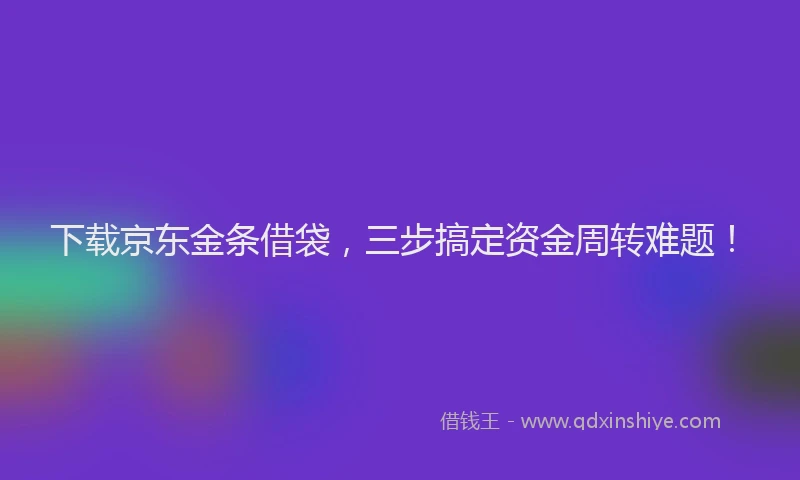 下载京东金条借袋，三步搞定资金周转难题！
