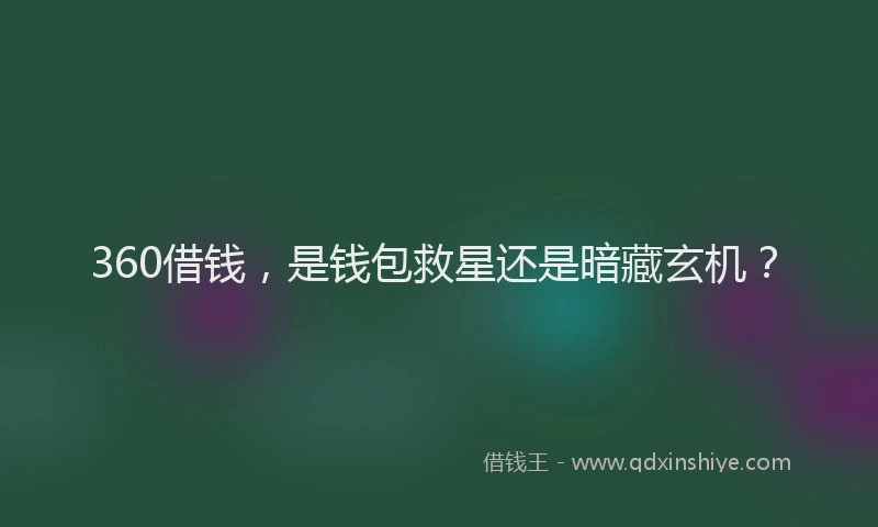 360借钱，是钱包救星还是暗藏玄机？