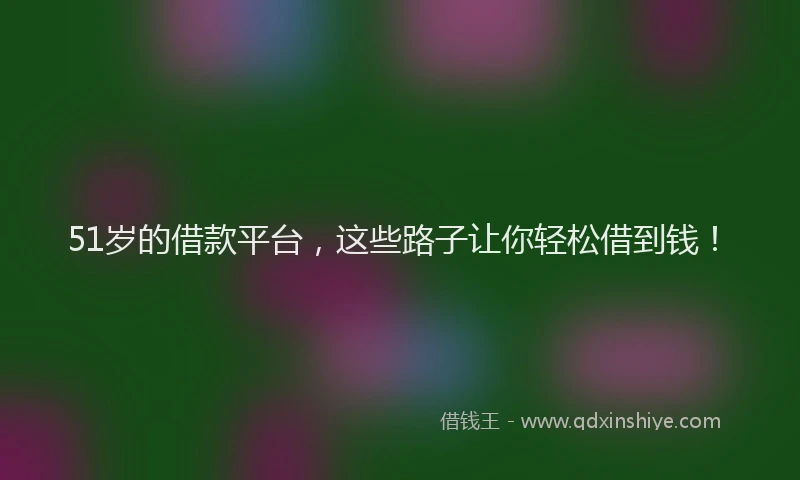 51岁的借款平台，这些路子让你轻松借到钱！