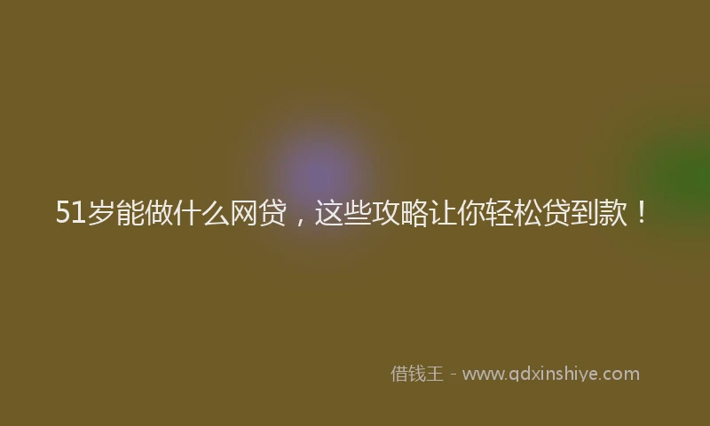 51岁能做什么网贷，这些攻略让你轻松贷到款！