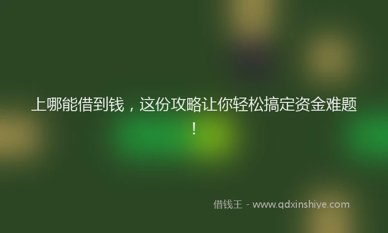 上哪能借到钱，这份攻略让你轻松搞定资金难题！