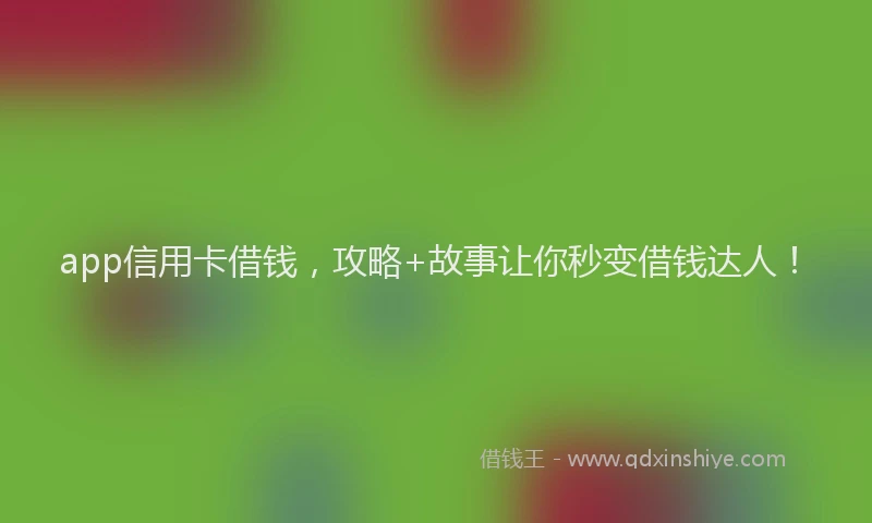 app信用卡借钱，攻略+故事让你秒变借钱达人！