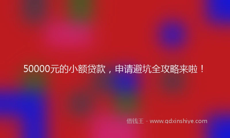 50000元的小额贷款，申请避坑全攻略来啦！