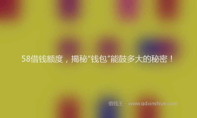 58借钱额度，揭秘“钱包”能鼓多大的秘密！